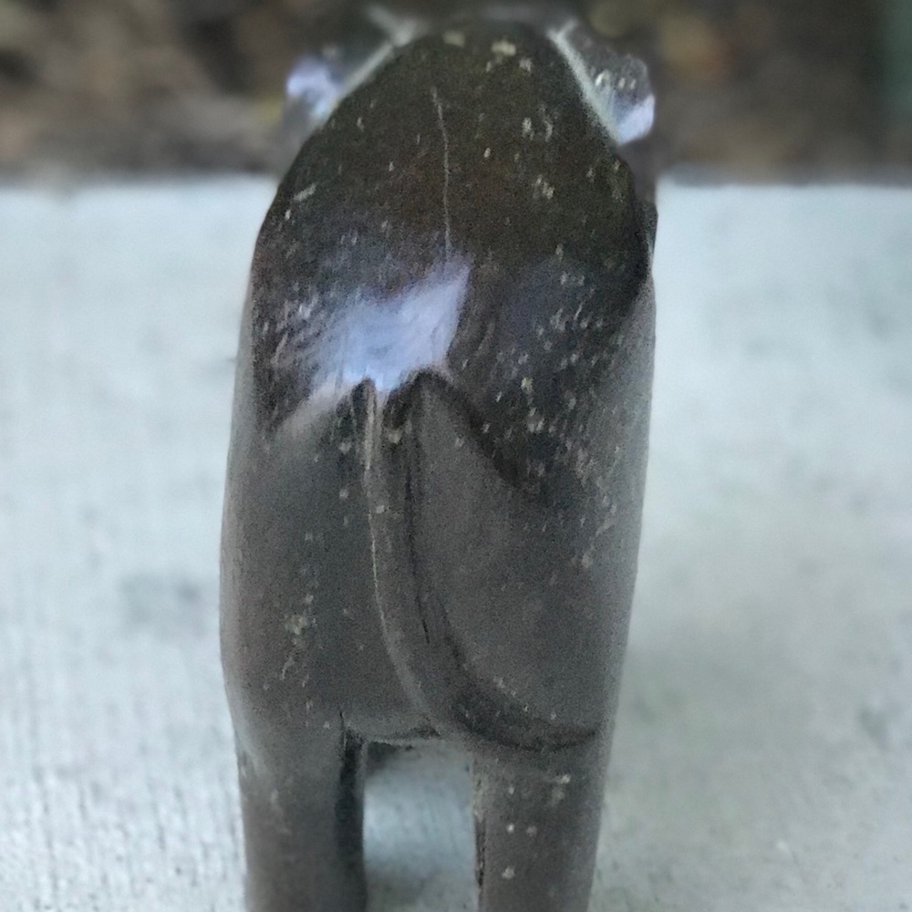 African Carved Wooden Elephant - Picture 4 of 4